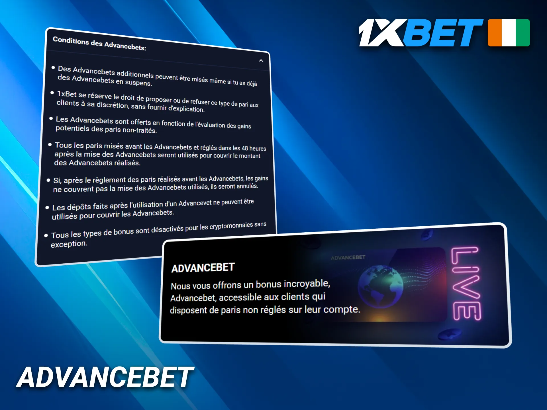 Utilisez l’option Advancebet 1xBet pour maximiser vos mises.