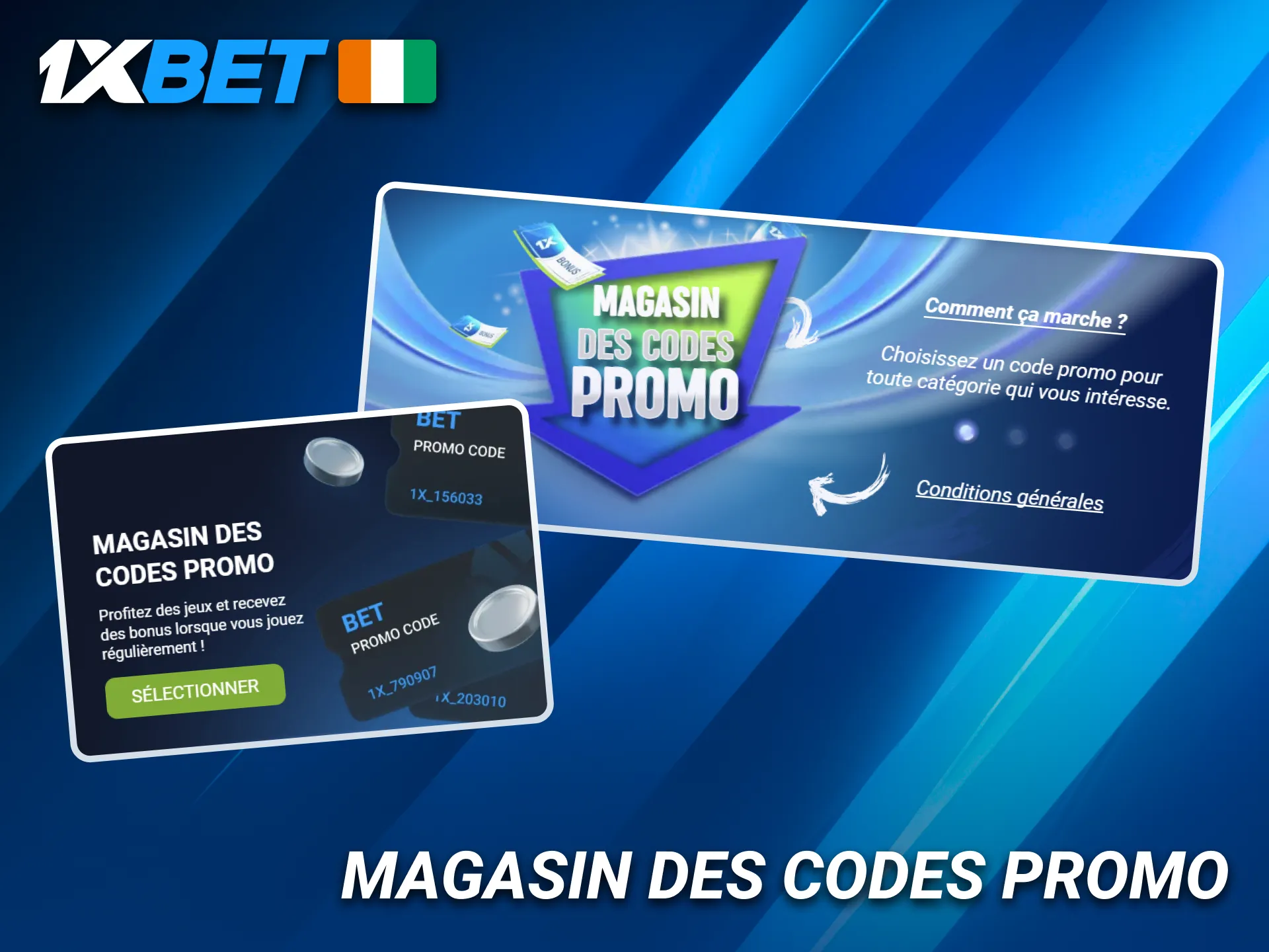 Les codes promo disponibles dans la boutique 1xBet sont variés.