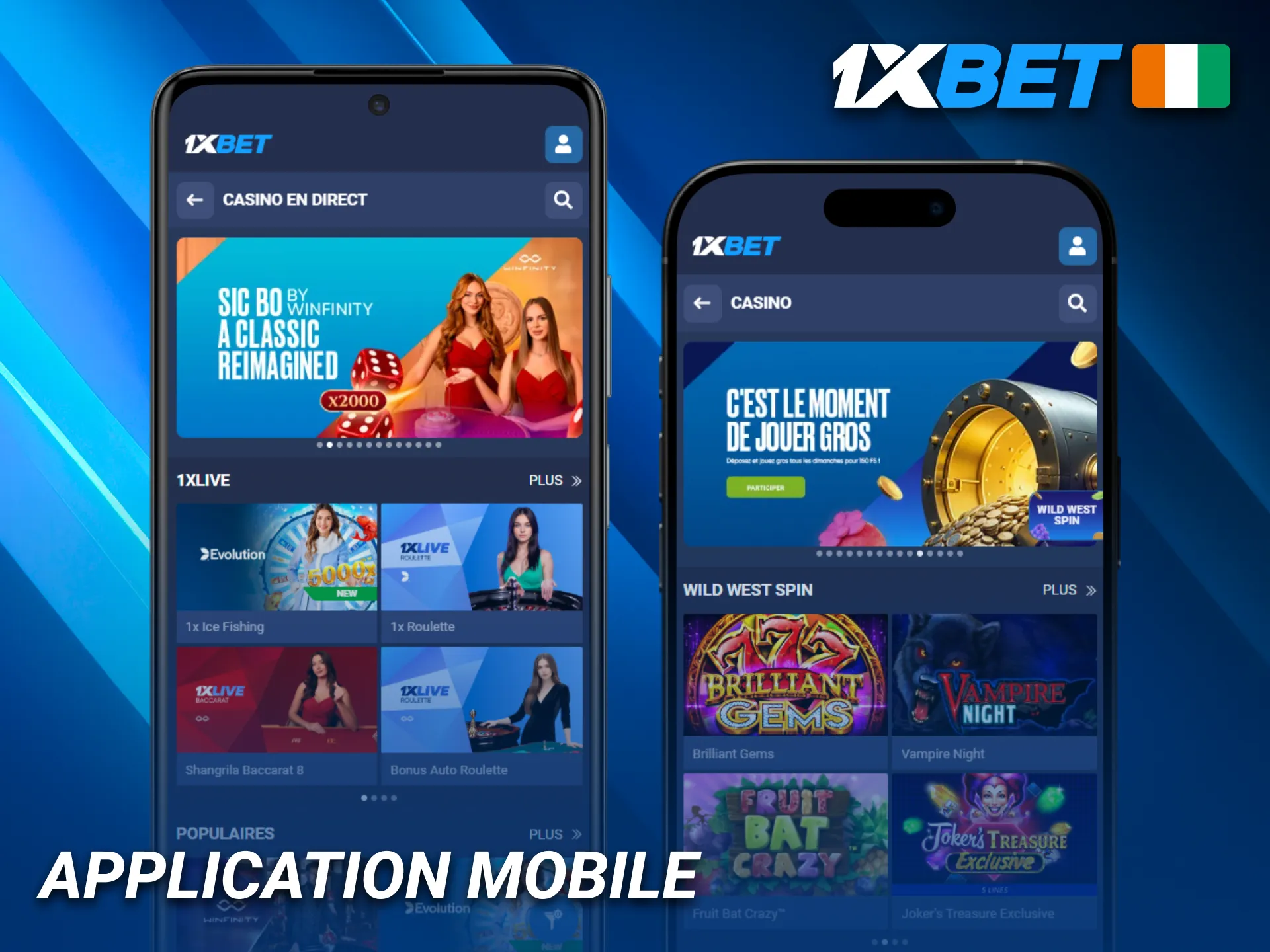 L’application mobile 1xBet facilite le jeu où que vous soyez.