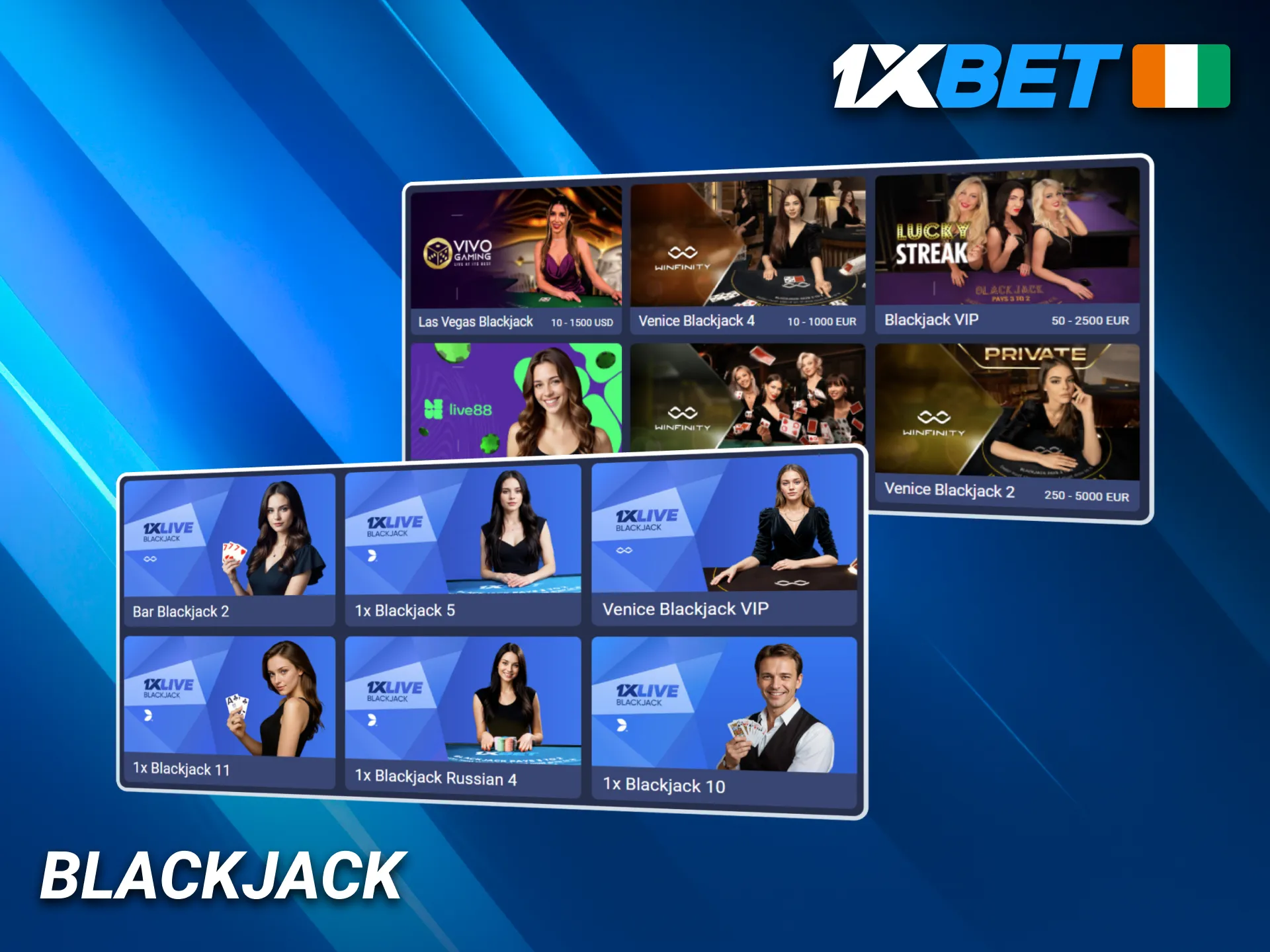 Le blackjack palpitant vous attend sur 1xBet.