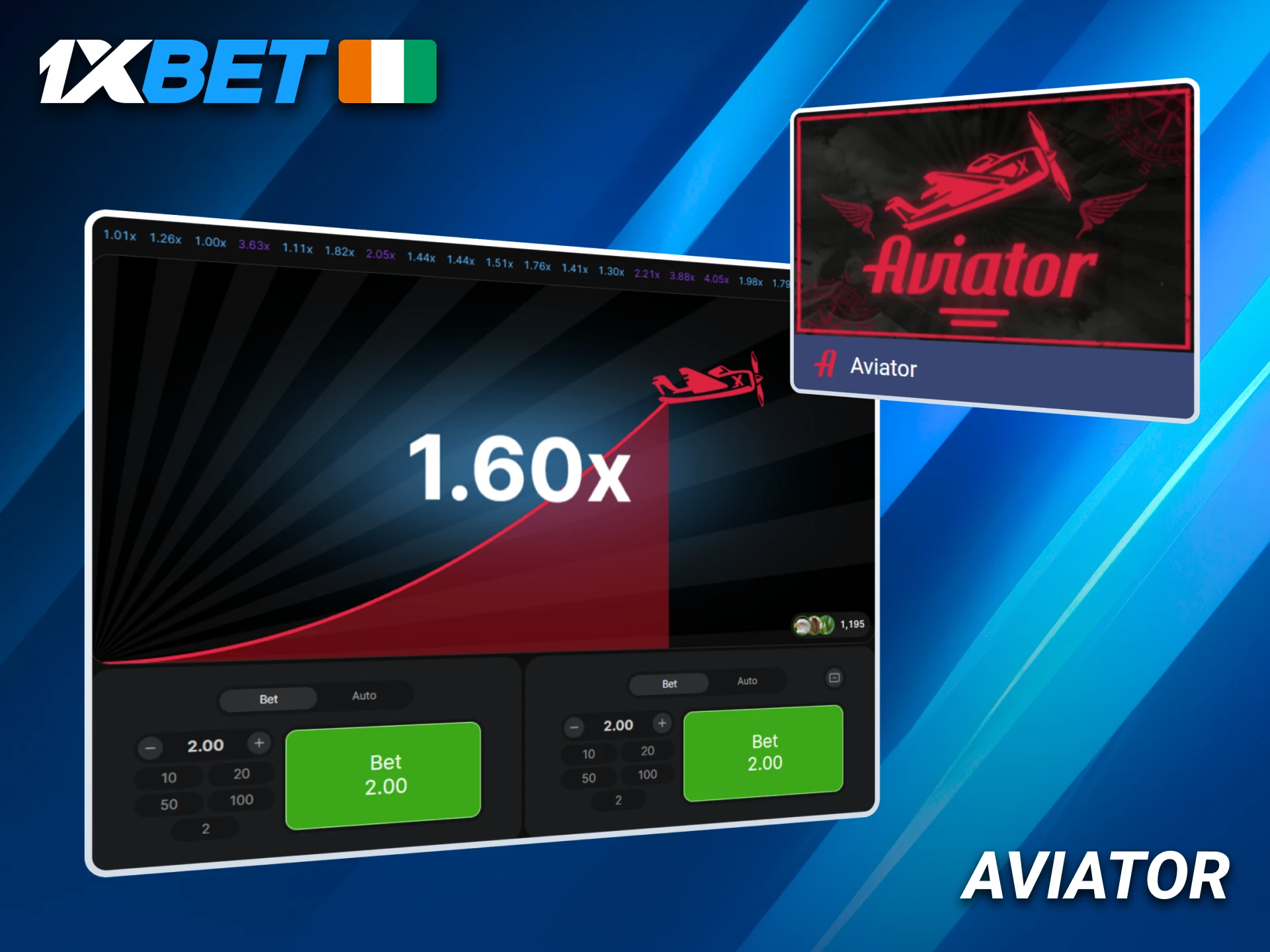 Aviator 1xBet pour joueurs de Côte d’Ivoire.