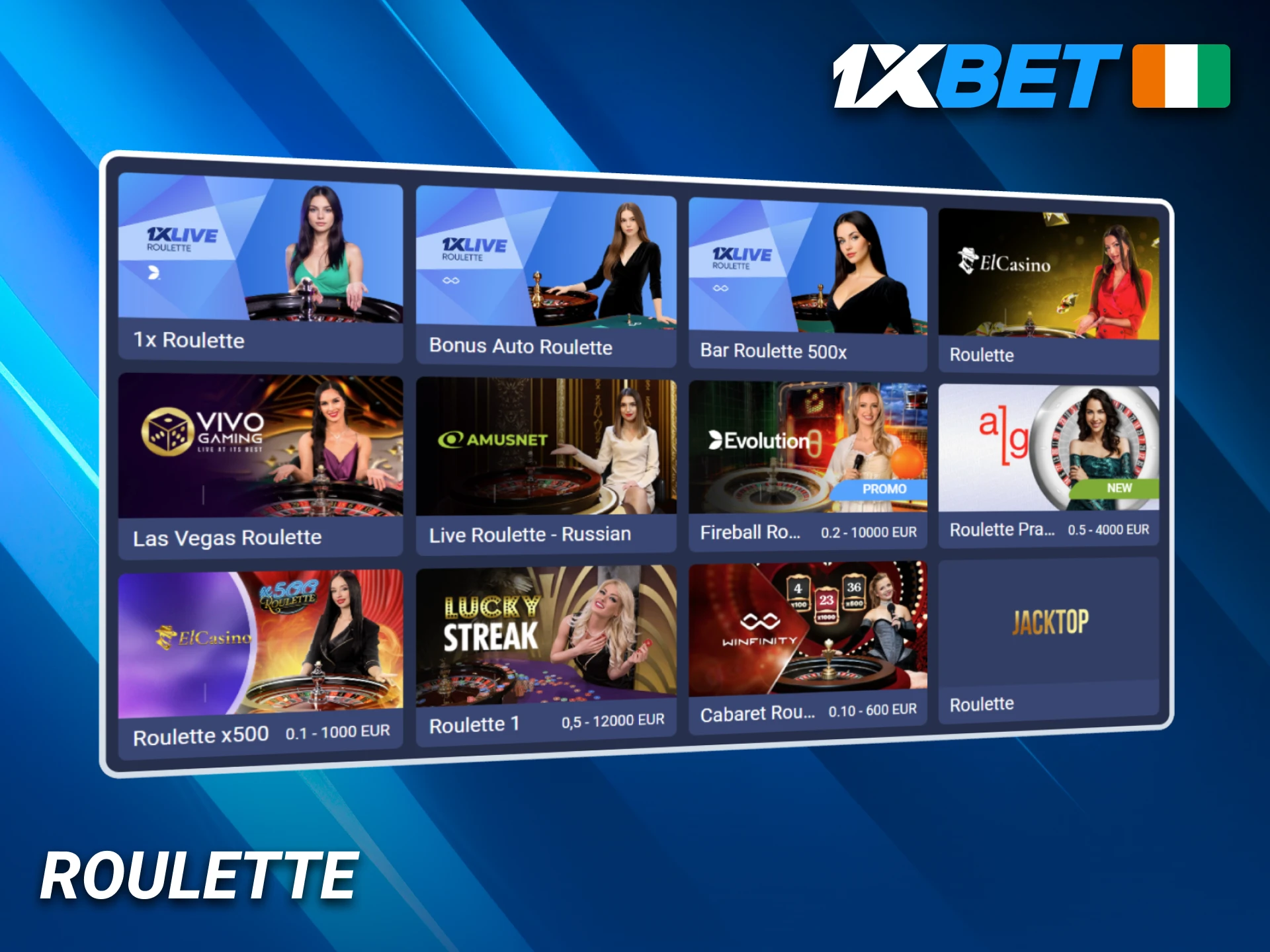 Roulette 1xBet pour joueurs de Côte d’Ivoire.