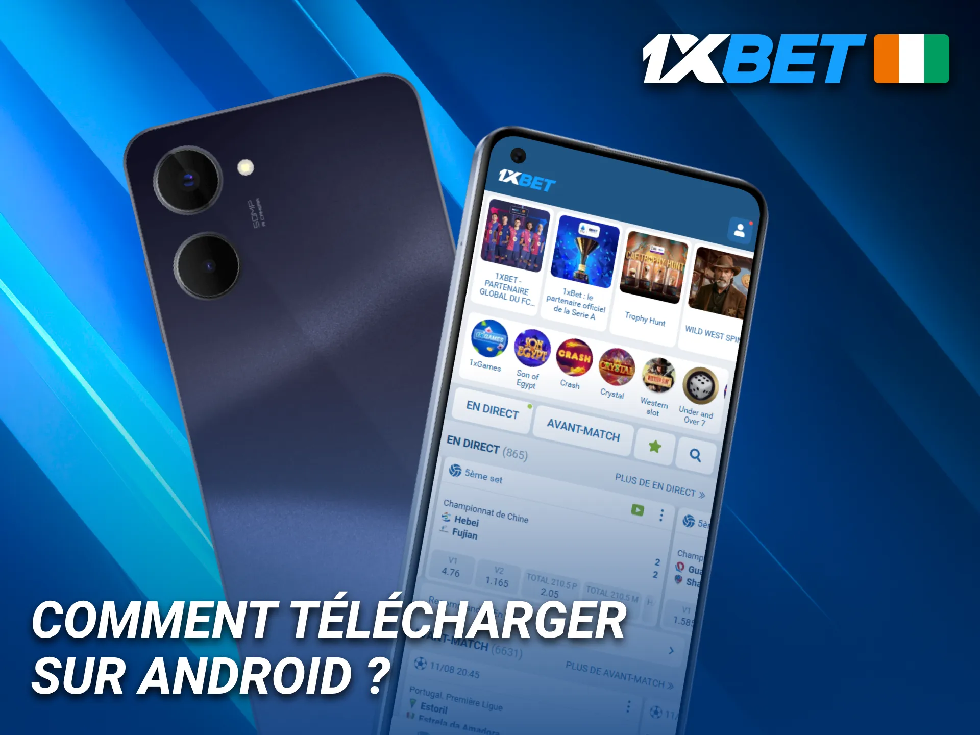 Guide pour télécharger l’application 1xBet sur Android en Côte d’Ivoire.