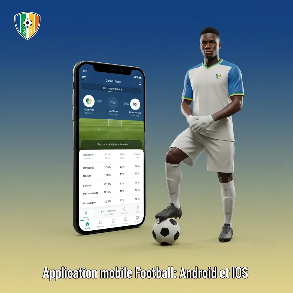 Smartphones Android et iOS affichant une app de paris football: cotes, live, alertes de buts, dépôt et retrait.