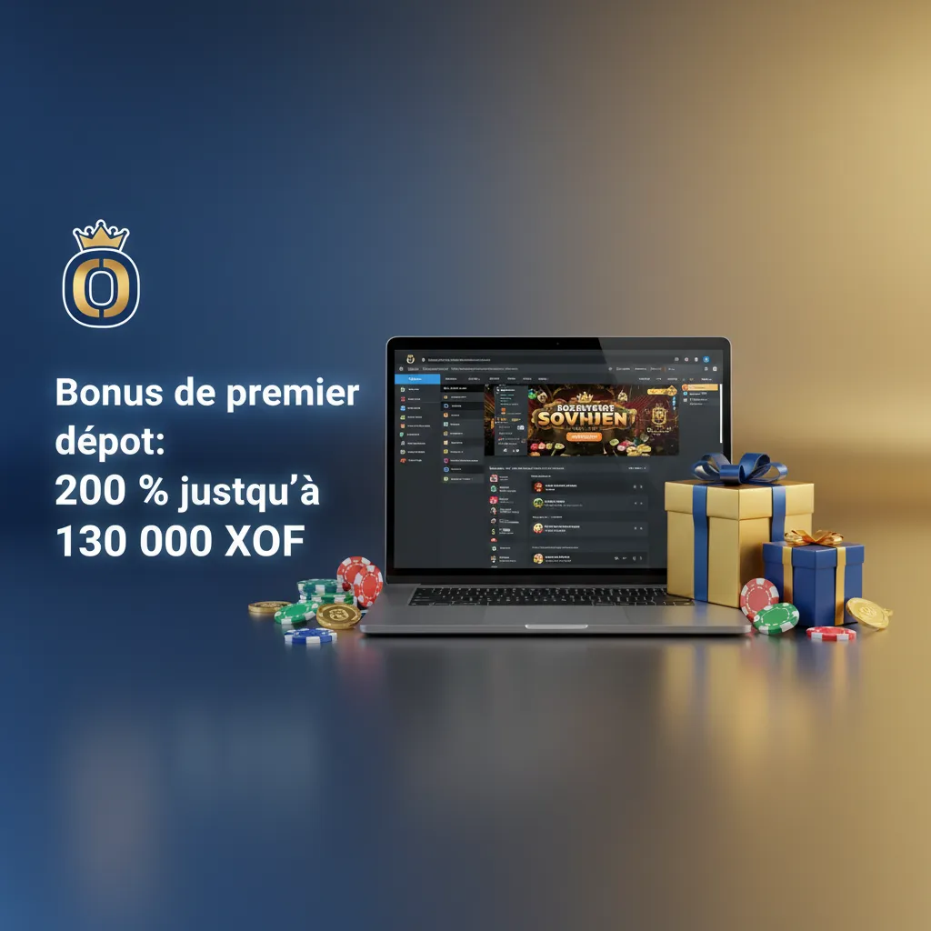 Bannière promo: bonus de premier dépôt 200 % jusqu’à 130 000 XOF. Dépôt min 1 000 XOF. Choix Sports ou Casino.