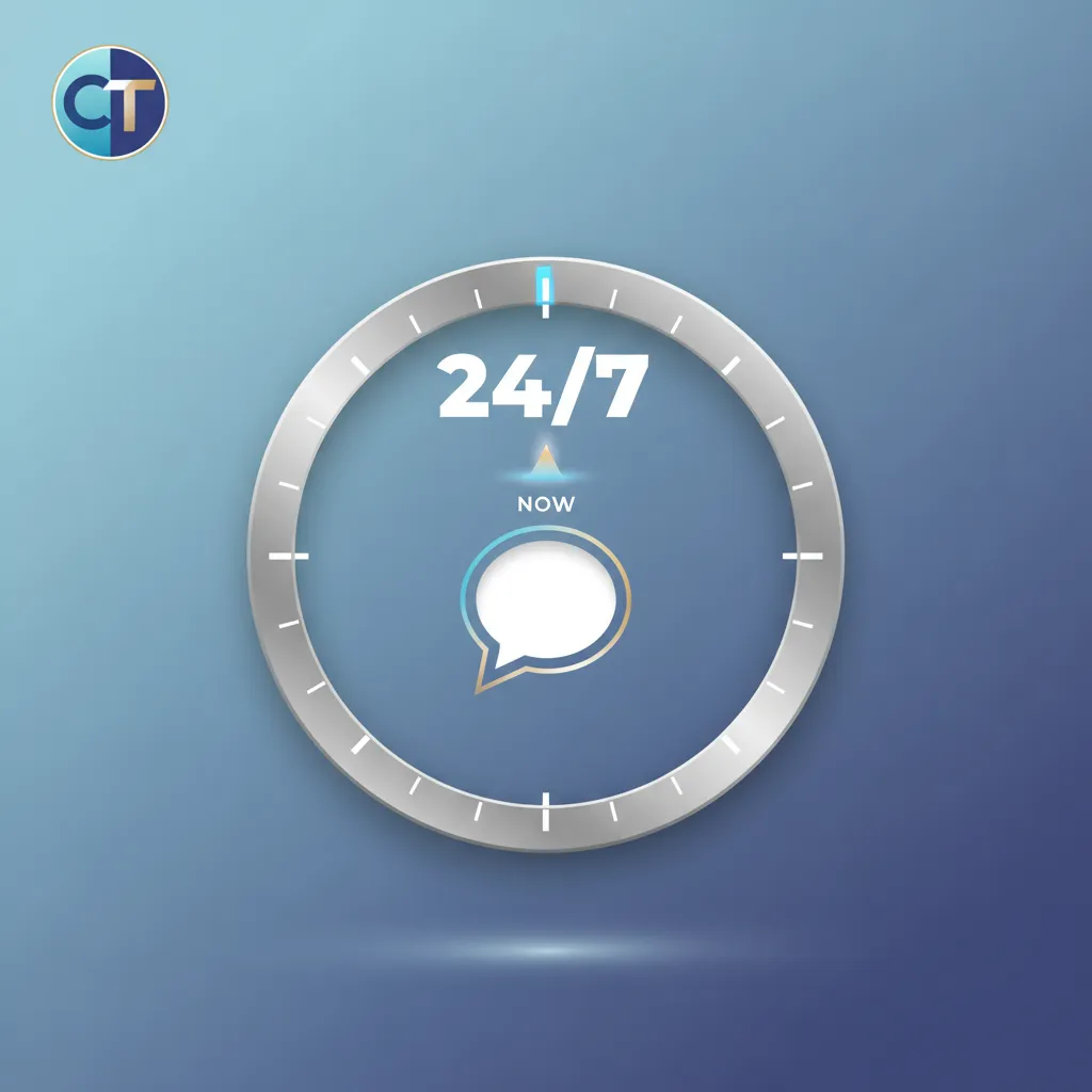Fenêtre de chat en direct sur web et mobile, assistance rapide 24/7, FR/EN, réponses en 1–2 minutes.