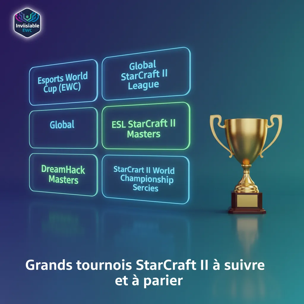 Tournois StarCraft II majeurs à suivre et parier: EWC, GSL, ESL, IEM Katowice, TSL, HomeStory Cup.