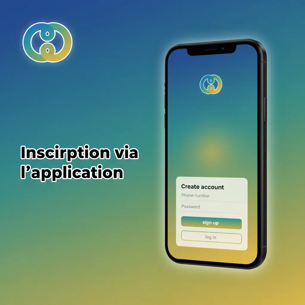 Écran d’inscription de l’app: choisir méthode, devise XOF, infos perso, mot de passe, vérif SMS, limites, bonus de bienvenue