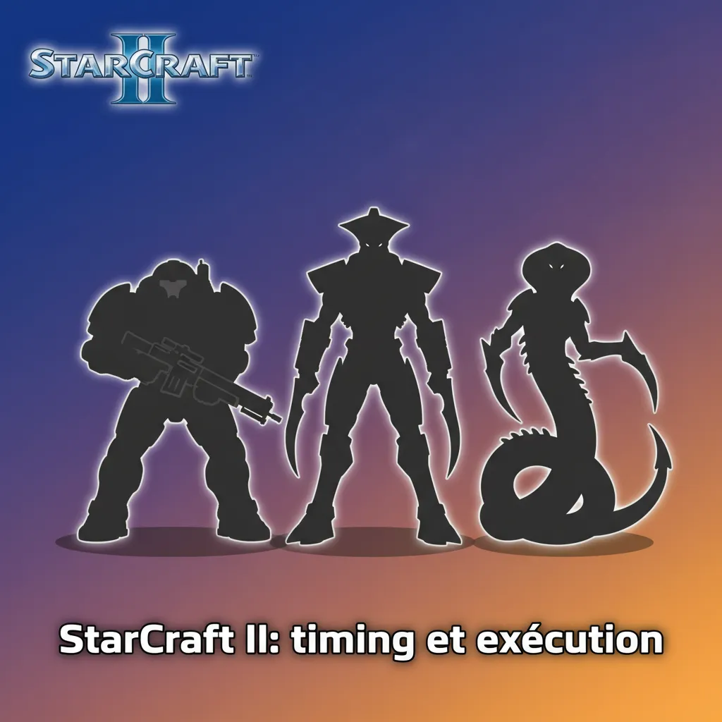 Affiche StarCraft II sur timings et exécution, avec options de paris, BO5/BO7, et tournois IEM, DreamHack, GSL, TSL, HSC.