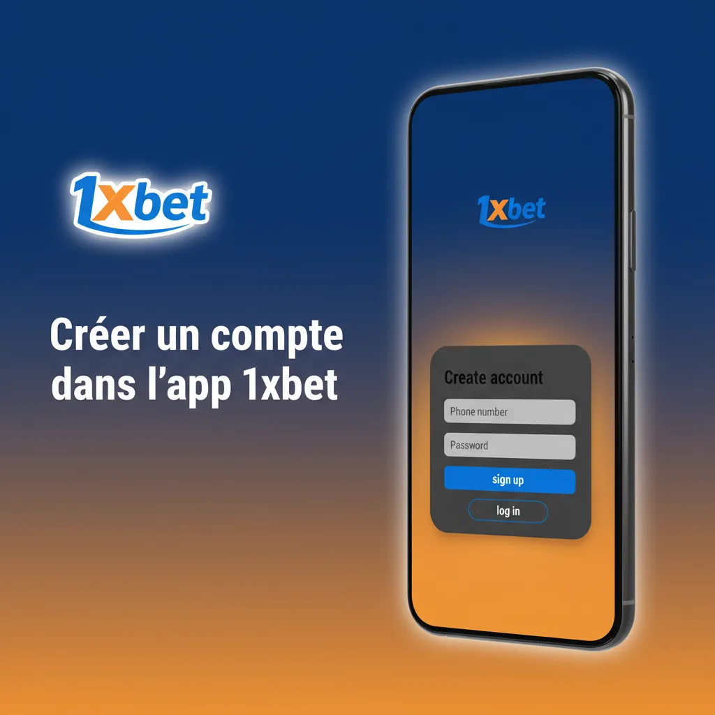 Écran d’inscription 1xbet: étapes S’inscrire, téléphone/e‑mail, devise XOF, code promo, validation par SMS ou e‑mail.