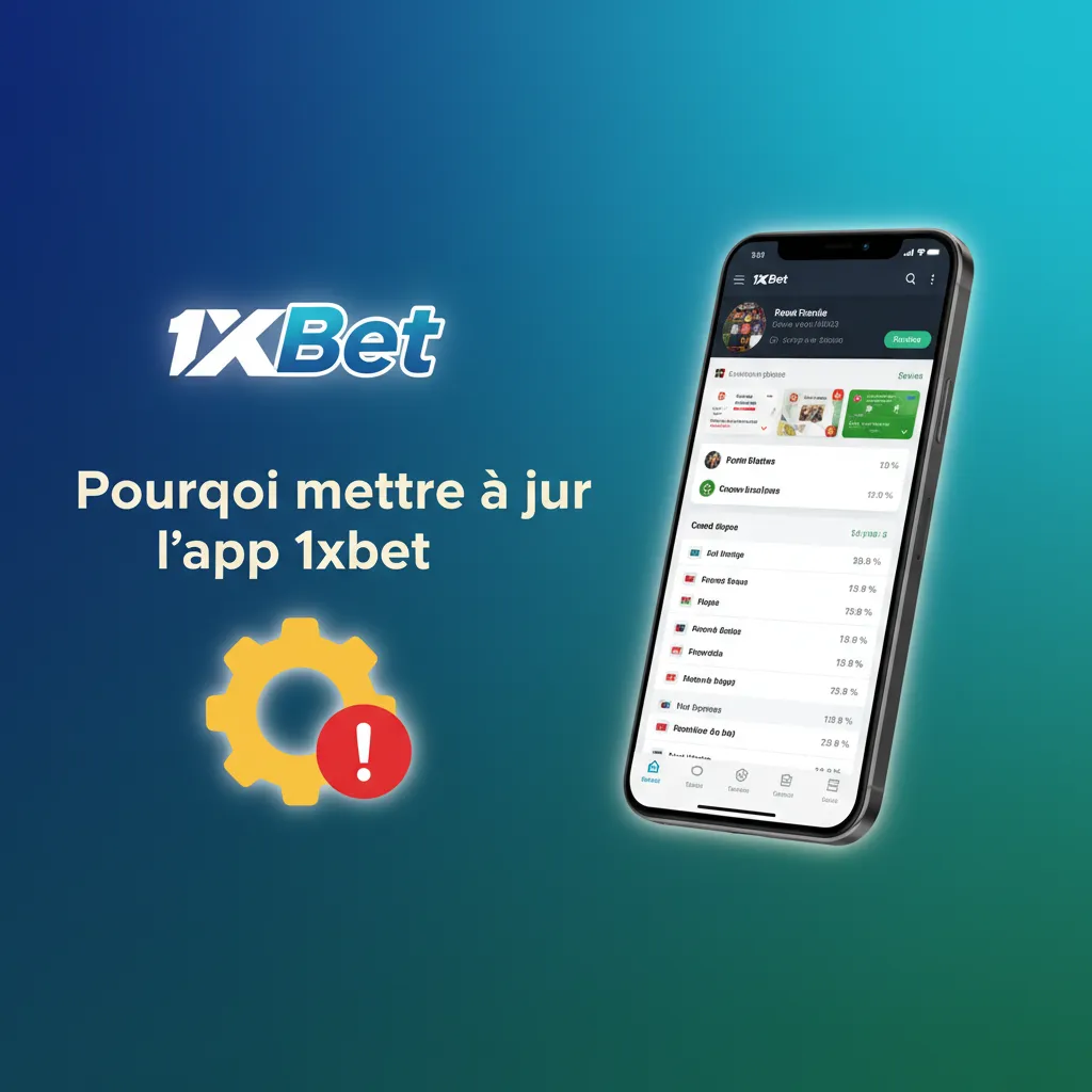 Smartphone 1xbet affichant une mise à jour: bugs corrigés, plus rapide, sécurité renforcée, paiements, cash out, cotes live.