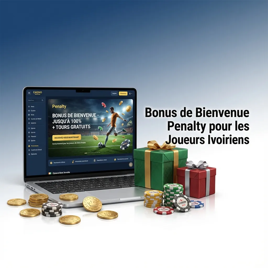 1xbet welcome bonus offer for Ivorian players: 200% up to 130,000 XOF for Penalty game with casino chips visual