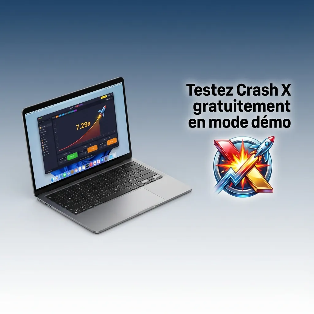 Crash X demo mode interface showing virtual credits and rising curve for risk-free practice gameplay