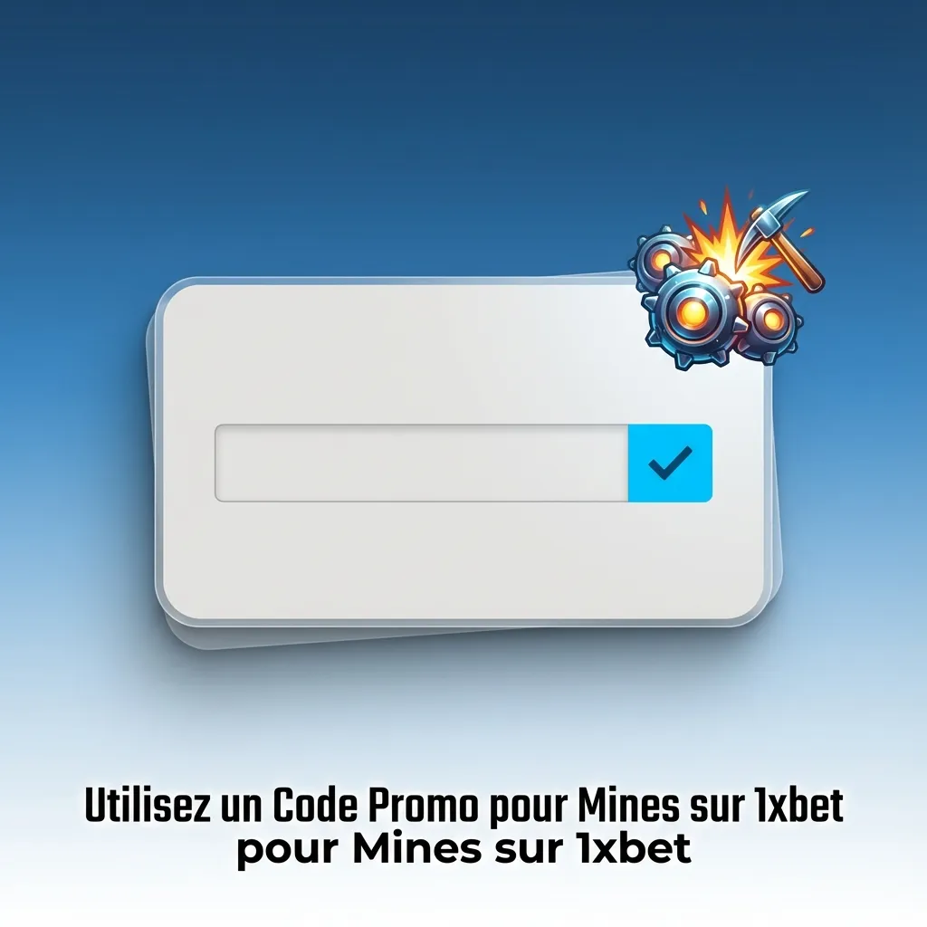 1xbet Mines promo code entry interface showing bonus activation field during registration or account setup