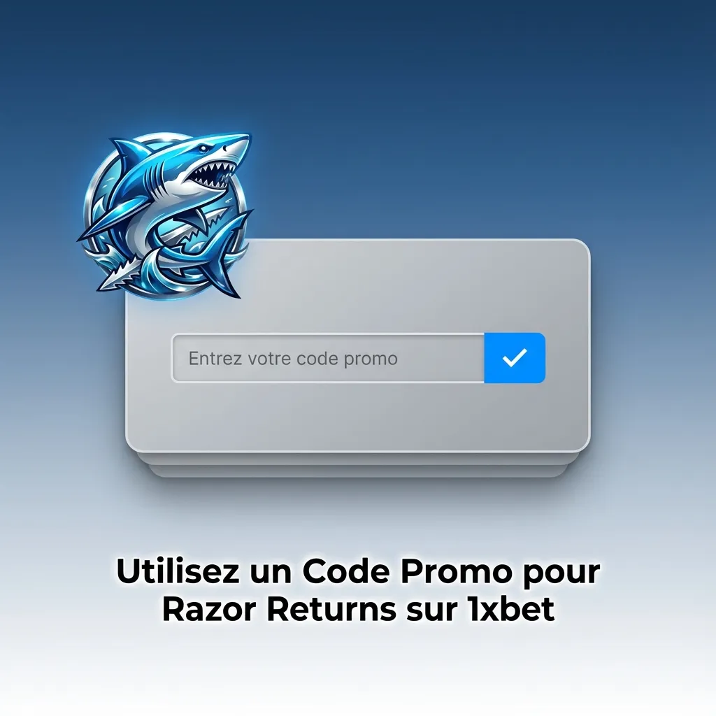 Joueur activant un code promo 1xbet sur smartphone pour obtenir des bonus sur Razor Returns